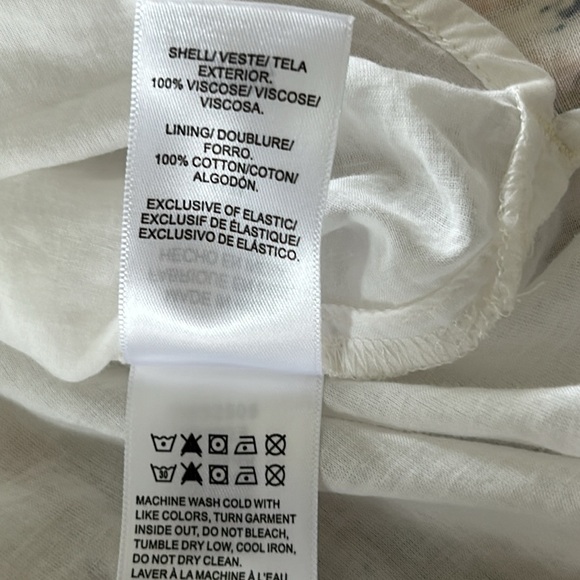 Lucky Brand Babydoll Tiered Sundress: Cream Pink Gold Taupe Mixed Media Print - Picture 14 of 16